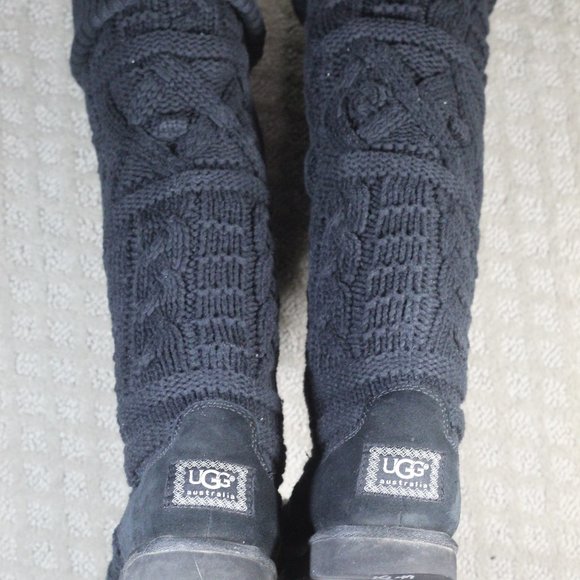 Ugg (Australian) Size 6 Black Cardy Sweater Knit Boots - Picture 5 of 6